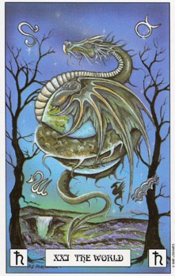 Dragon Tarot. Аркан XXI Мир.