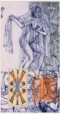 Tarot of the III Millennium. Аркан Пятерка Жезлов.