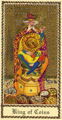 The Medieval Scapini Tarot. Аркан Король Денариев.